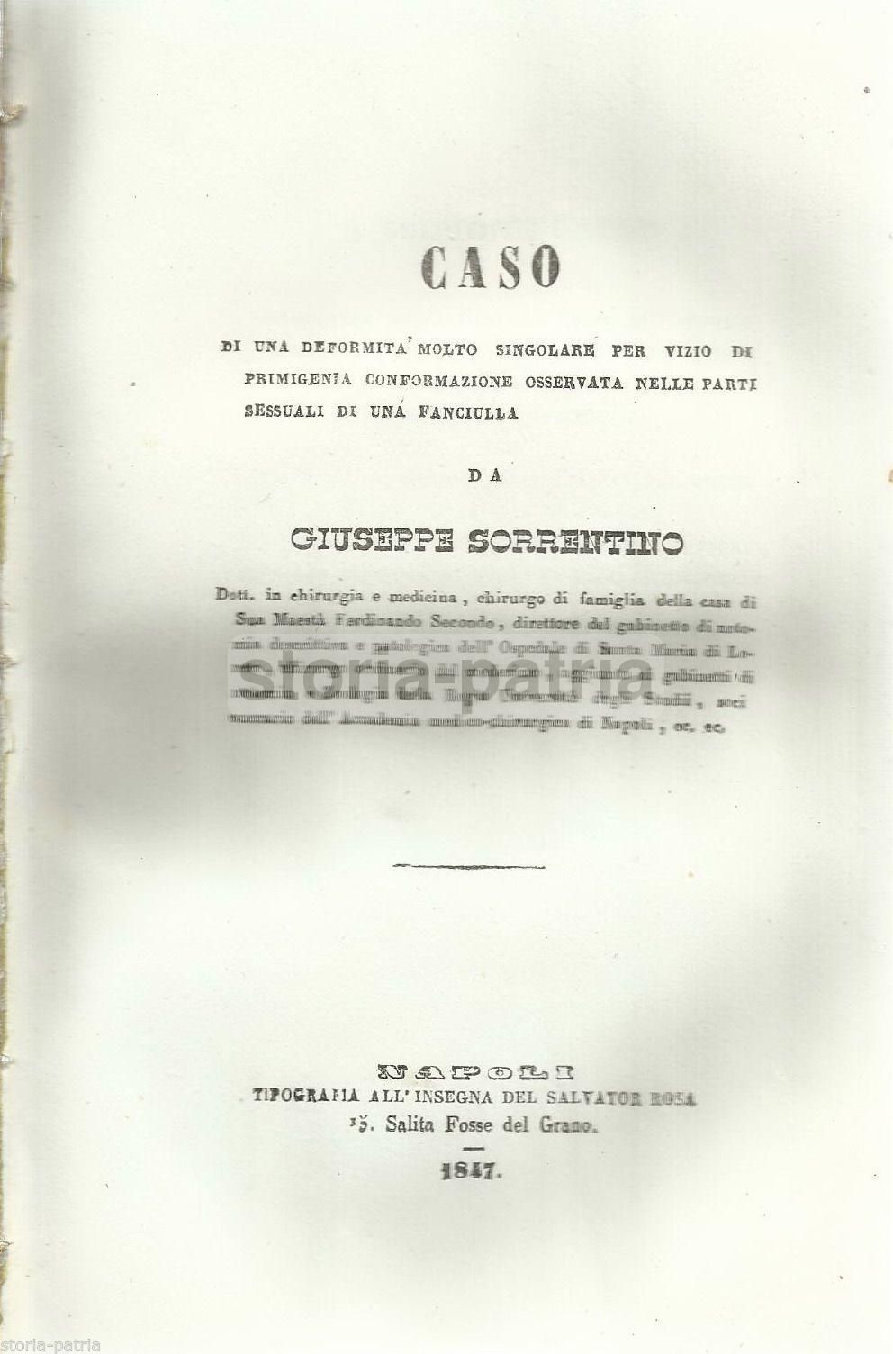 Medicina Ginecologia Chirurgia 1847 Napoli Giuseppe Sorrentino