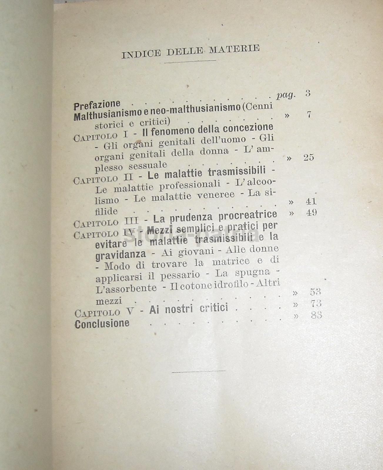 L'Arte Di Non Far Figli Di Secondo Giorni (1912). Trattato Di Neo Malthusianismo E Anticoncezionali