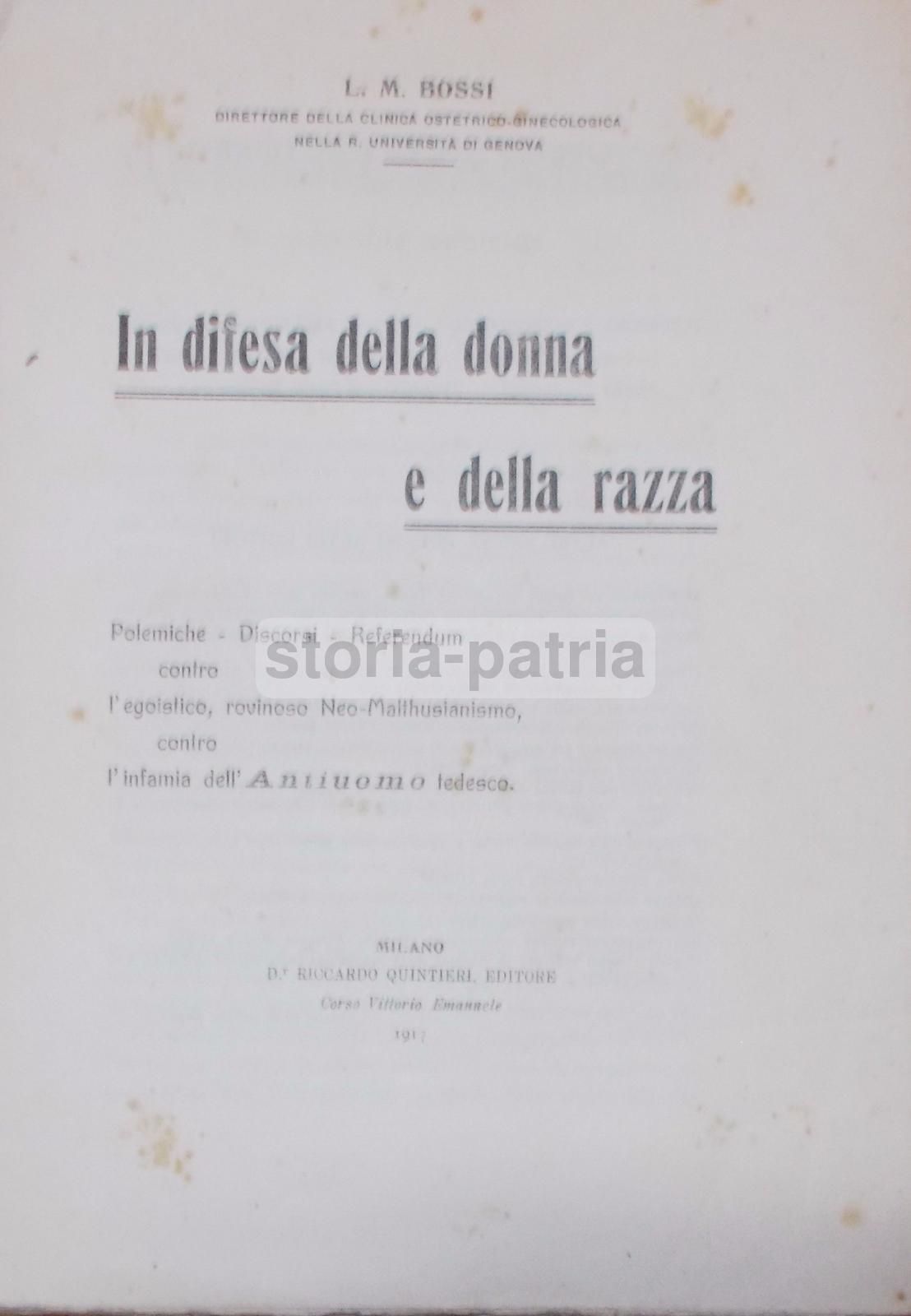 In Difesa Della Donna E Della Razza (1917)   Luigi Maria Bossi