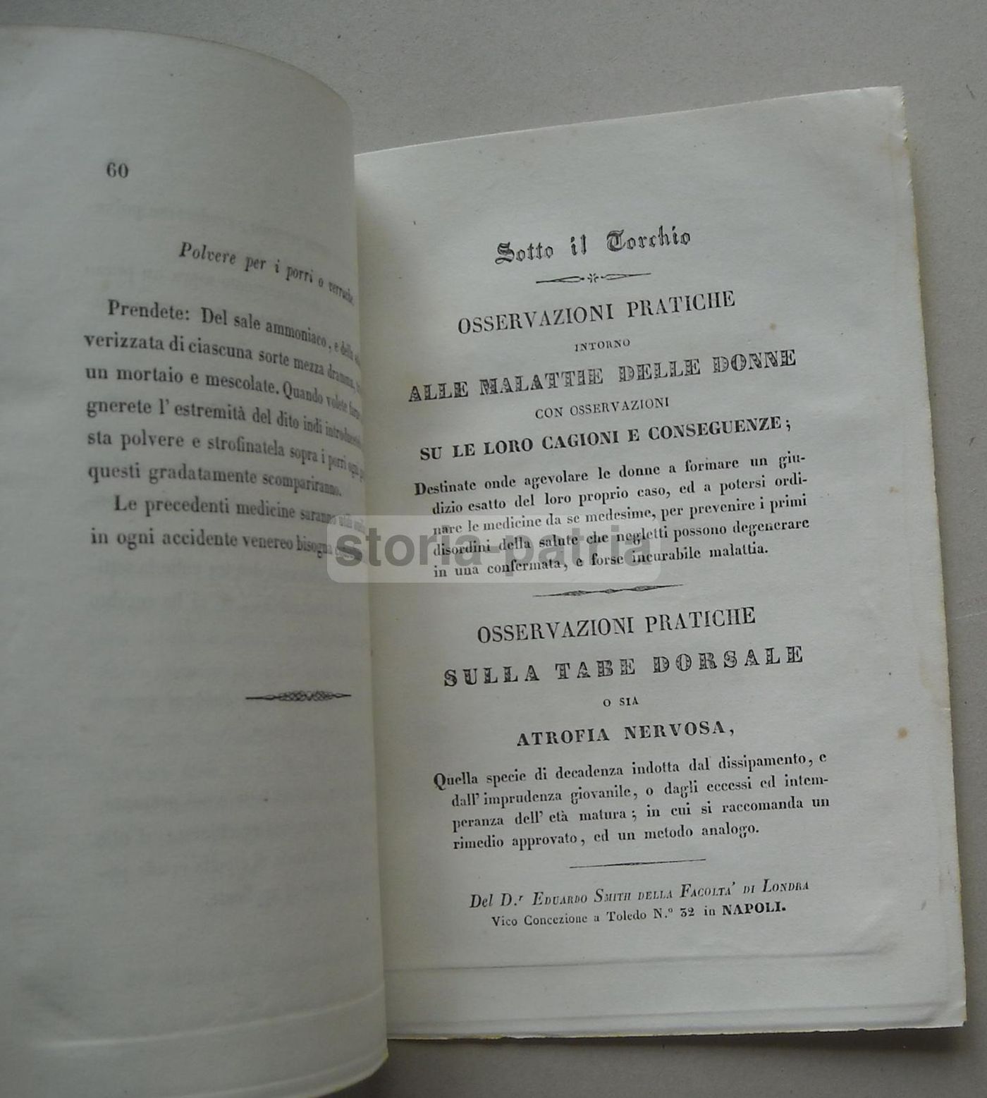 Smith, Malattie Veneree. Napoli, 1838. Russotti, Medicina, Sifilide.