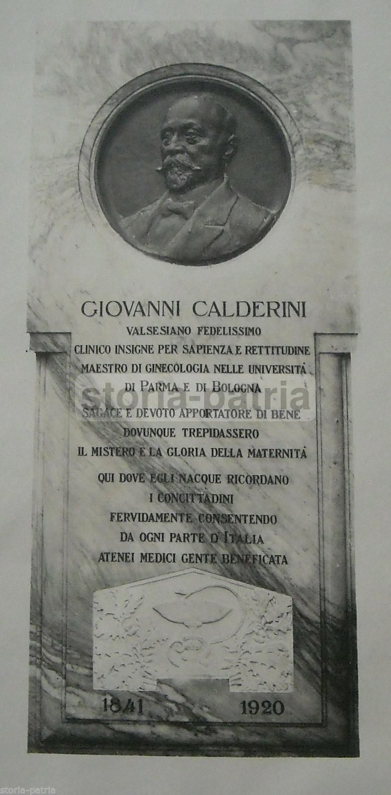 Giovanni Calderini: Antica Raffigurazione Della Lapide Commemorativa Del Ginecologo (Parma, Bologna, Valsesia)