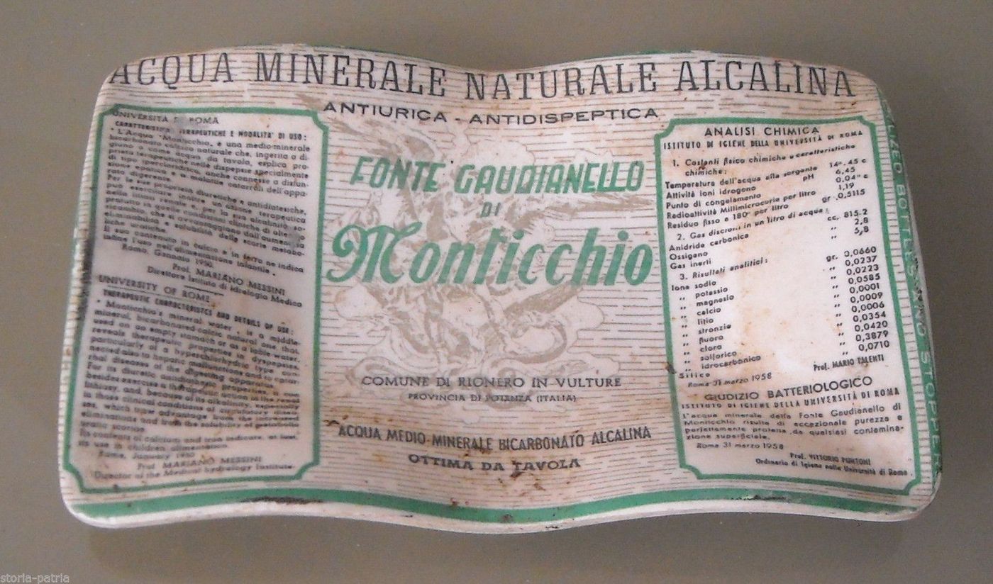 Vassoio Pubblicitario Acqua Minerale Monticchio, Anni '60 '70