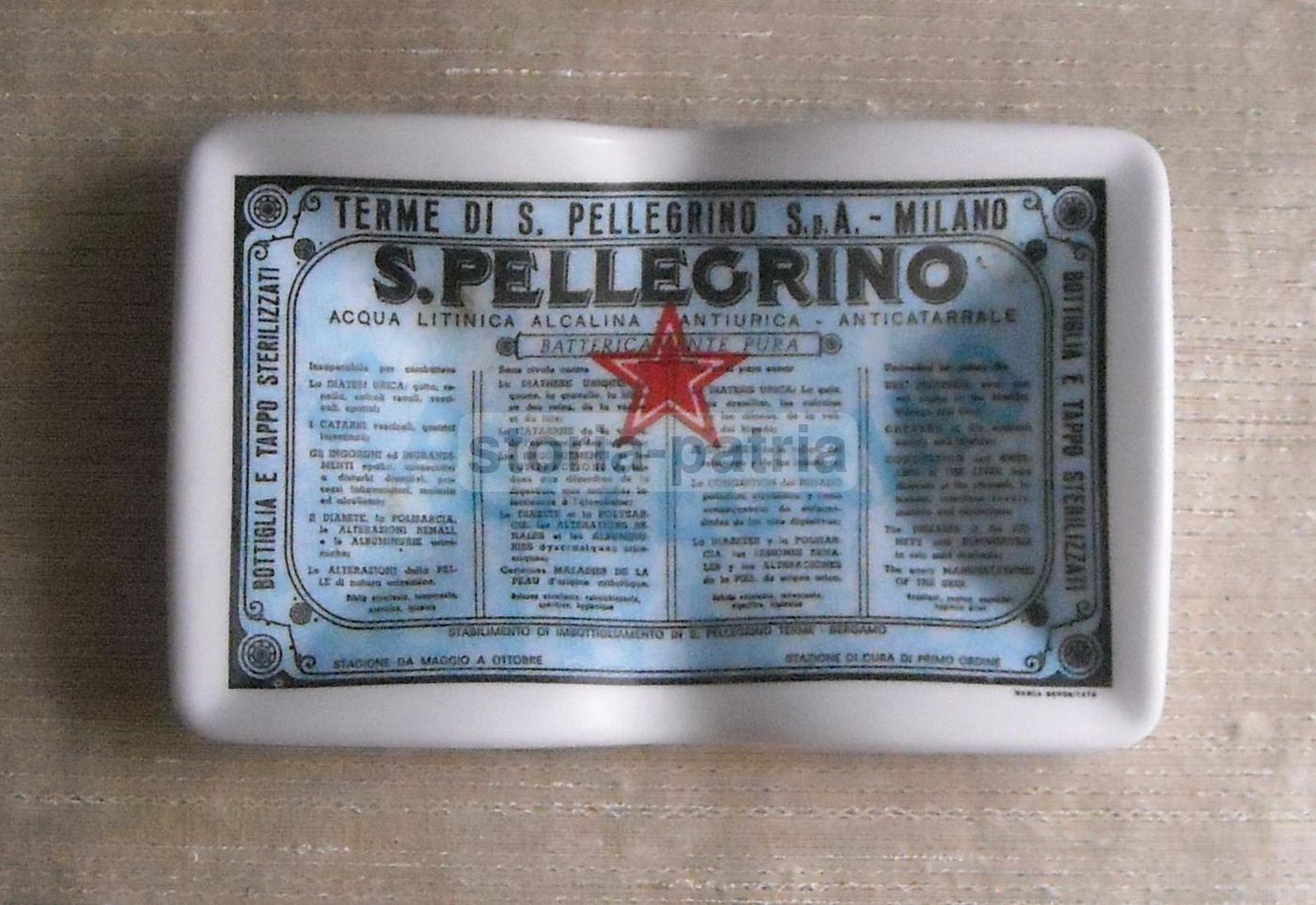 Posacenere Pubblicitario Acqua San Pellegrino 1968 Stea Milano