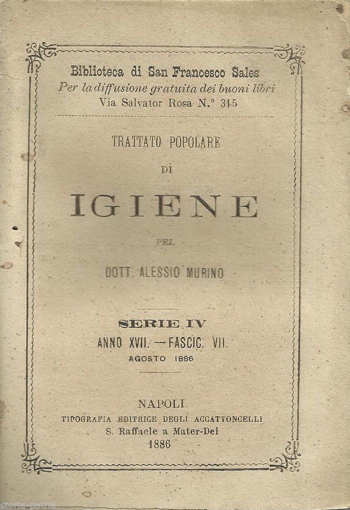 Trattato Popolare Di Igiene: Respirazione Di Alessio Murino, 1886