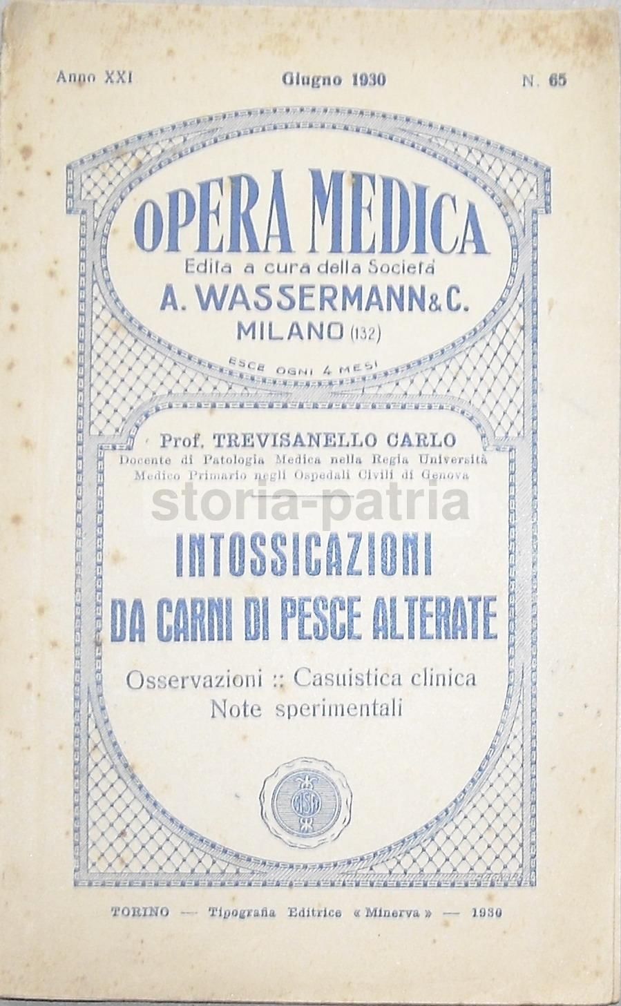 Intossicazioni Da Carni Di Pesce Alterate   Trevisanello 1930