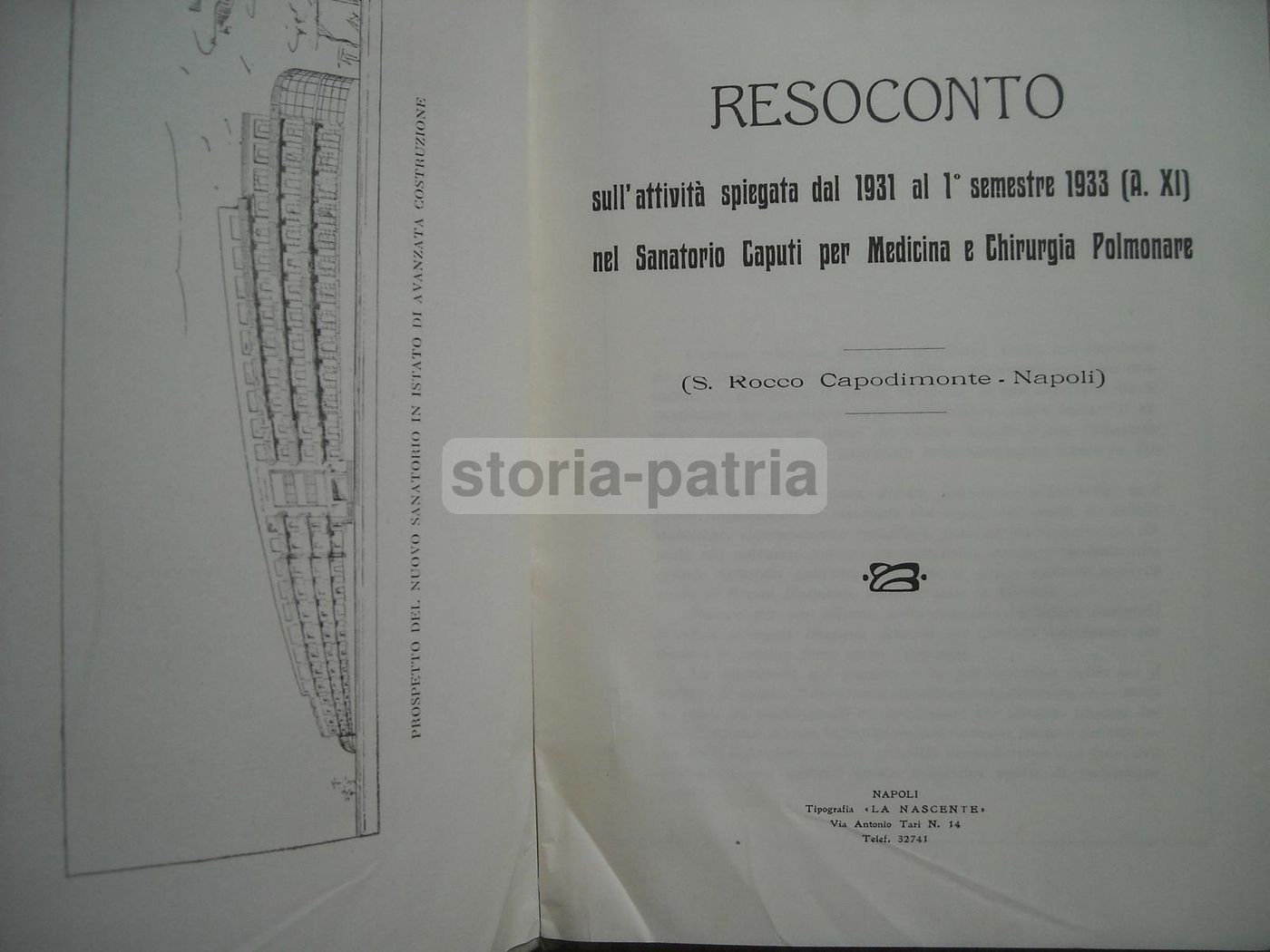 Sanatorio Caputi Napoli 1933 Chirurgia Polmonare Radiologia Medicina