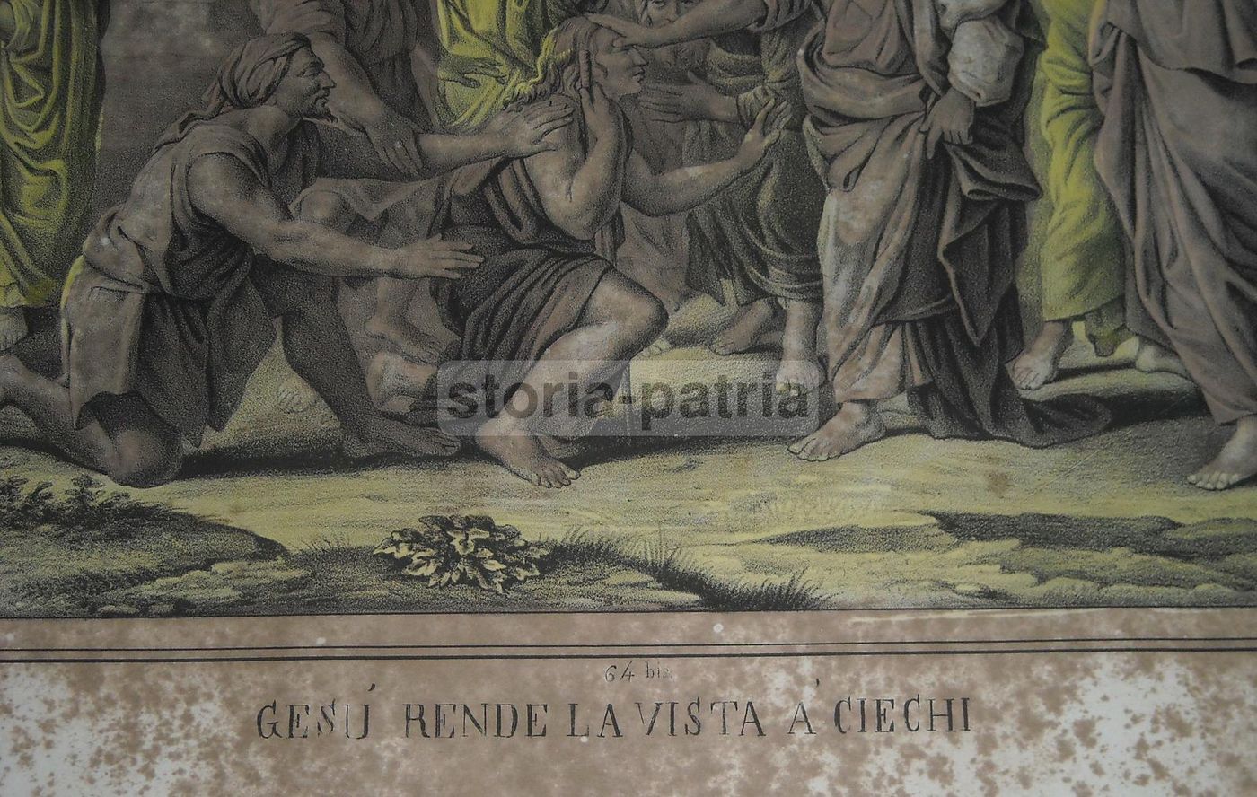 Gesù Rende La Vista Ai Ciechi: Litografia Di Altavilla, Napoli
