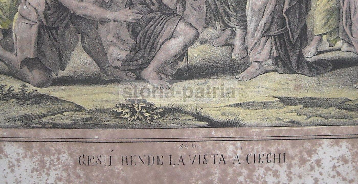 Gesù Rende La Vista Ai Ciechi: Litografia Di Altavilla, Napoli
