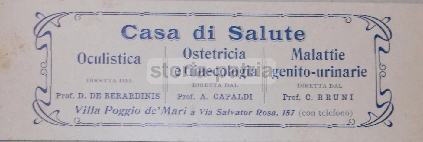Pubblicità Casa Di Salute Napoli, Stile Liberty, Medicina, 1905, Segnalibro