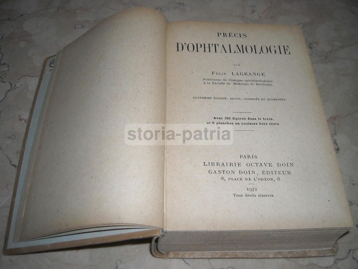 Précis d'Ophtalmologie Lagrange 1921 Illustrato Oftalmologia