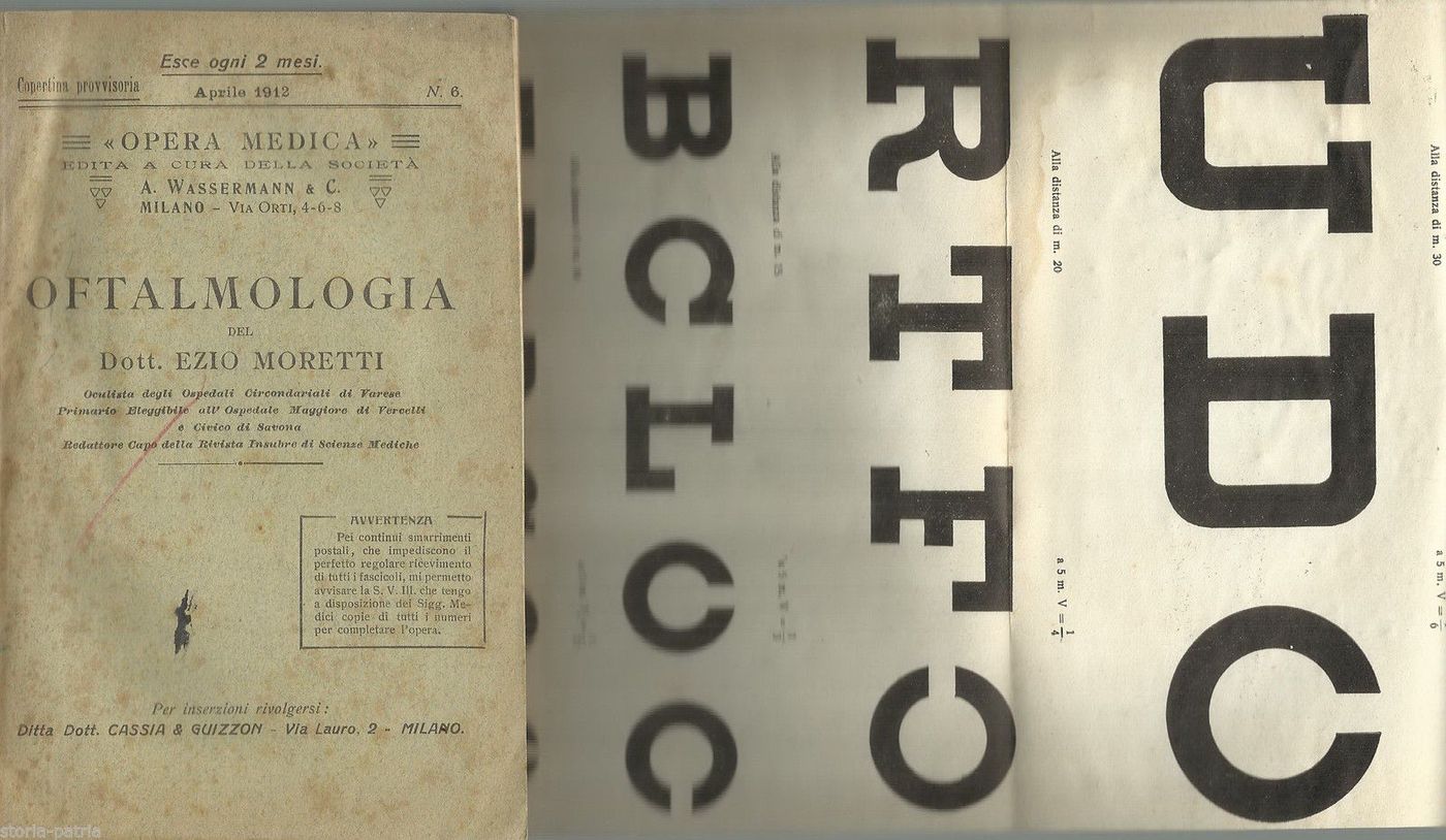 Oftalmologia Di Ezio Moretti, 1912, Milano, Wassermann