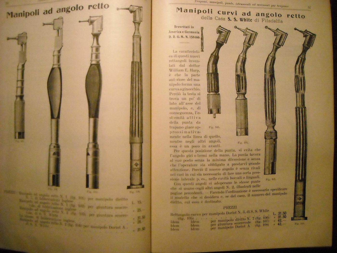 Catalogo Forniture Dentali Anni '20, Attrezzature Odontoiatriche