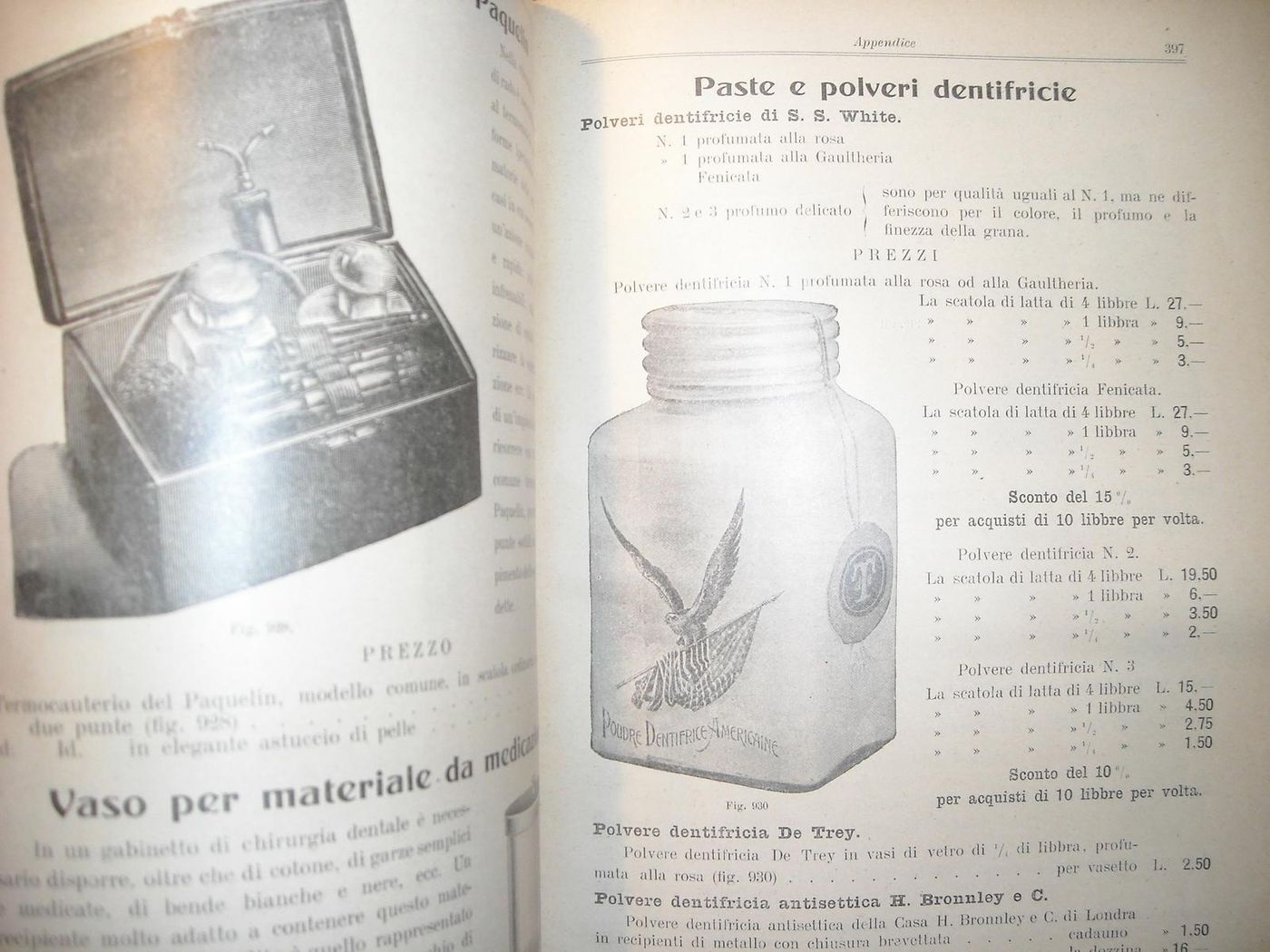 Catalogo Forniture Dentali Anni '20, Attrezzature Odontoiatriche