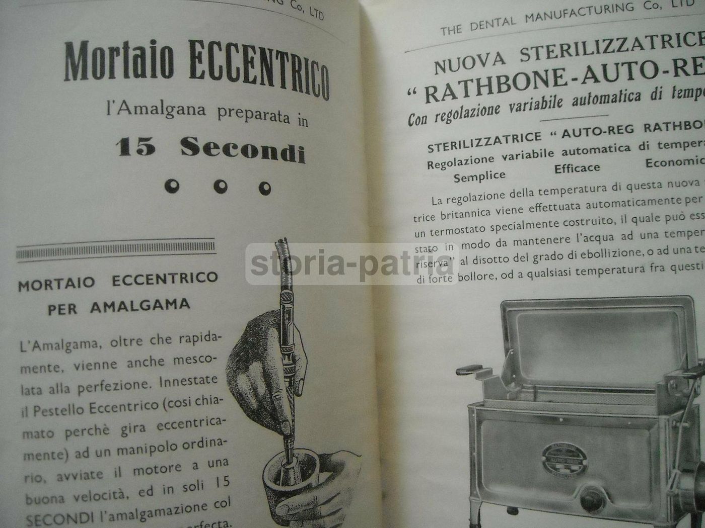 Catalogo Attrezzature Dentistiche Dental Manufacturing Co. Anni '30