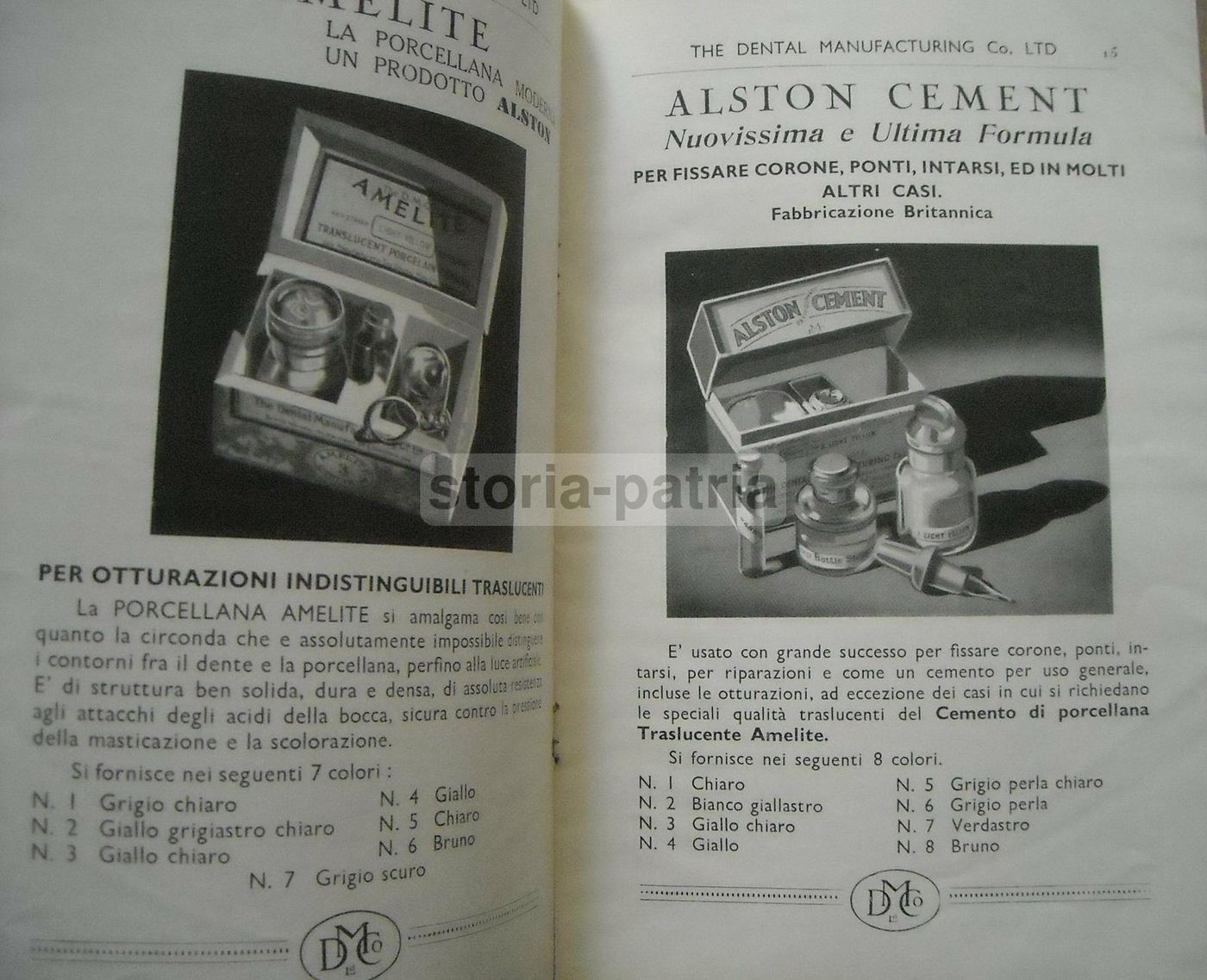 Catalogo Attrezzature Dentistiche Dental Manufacturing Co. Anni '30