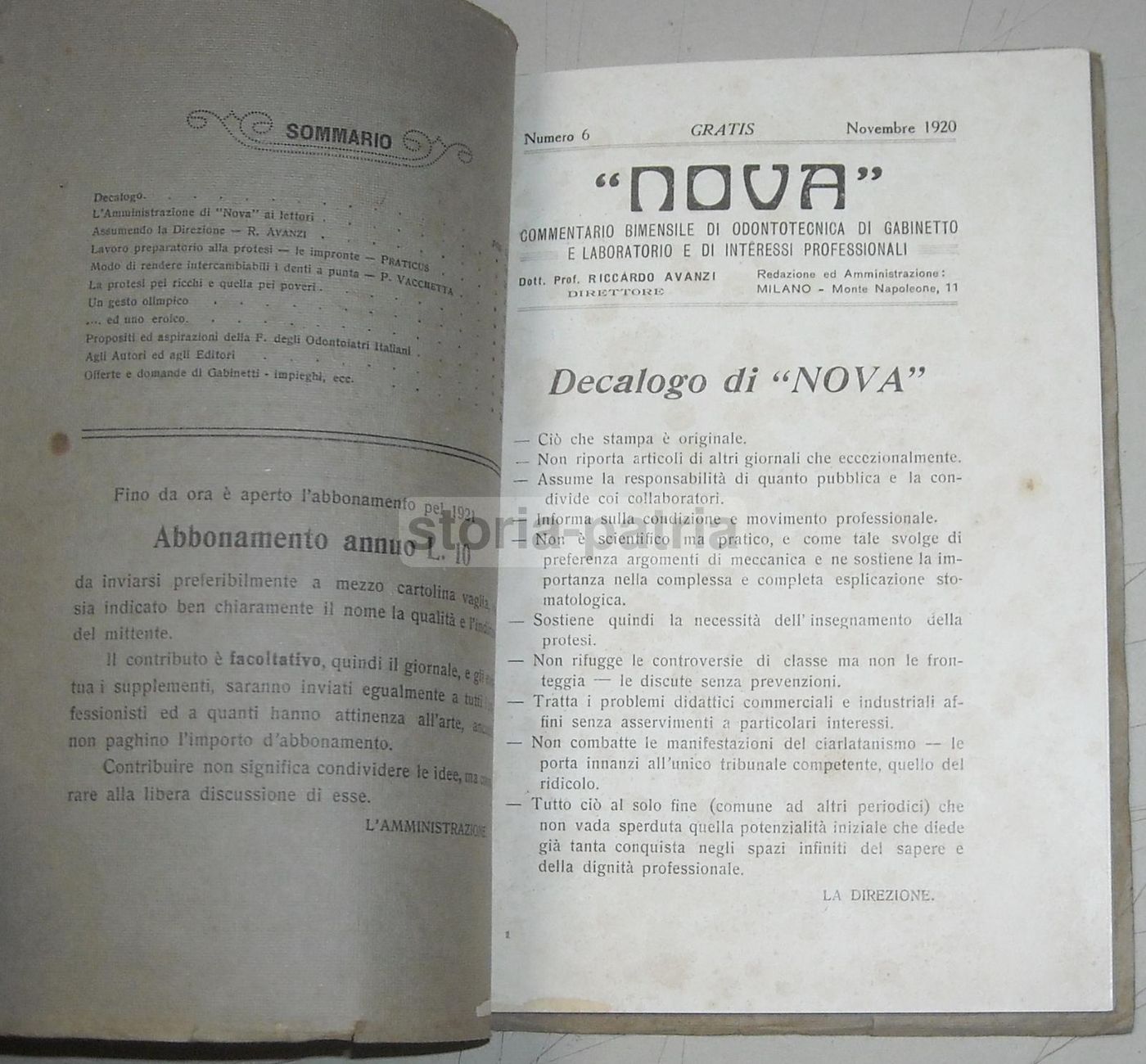 Nova Rivista Odontoiatria 1920 N.6 Con Pubblicità Ash & De Trey