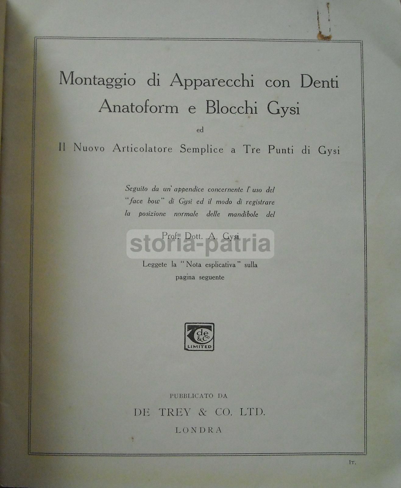 Manuale Denti Artificiali Anatoform E Articolatore Gysi, Anni '30