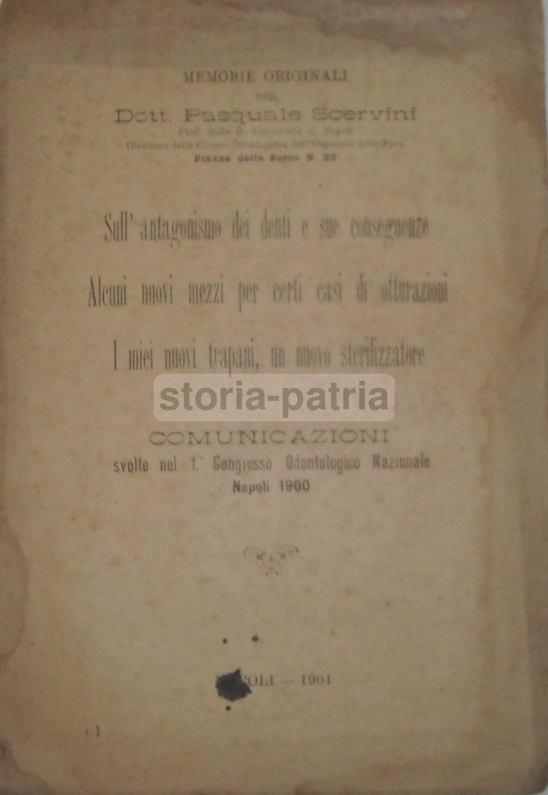 Antagonismo Dei Denti Scervini 1901 Università Di Napoli