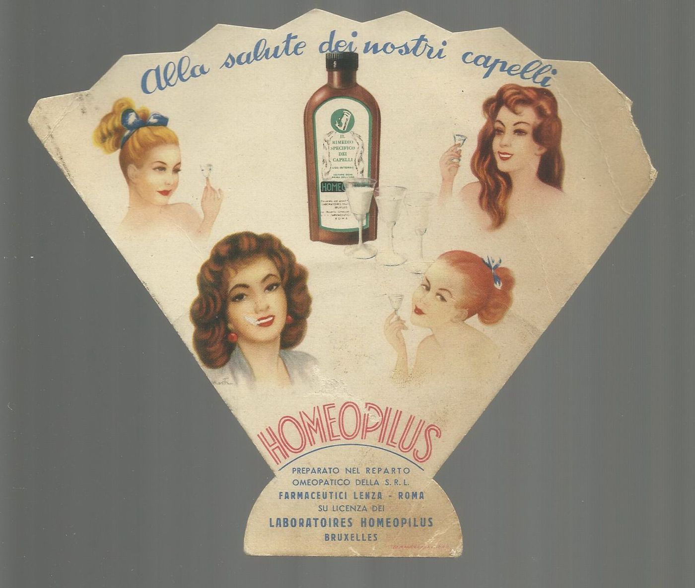 Pubblicità Vintage Homeopilus Capelli Bruxelles Lenza Roma Anni 30