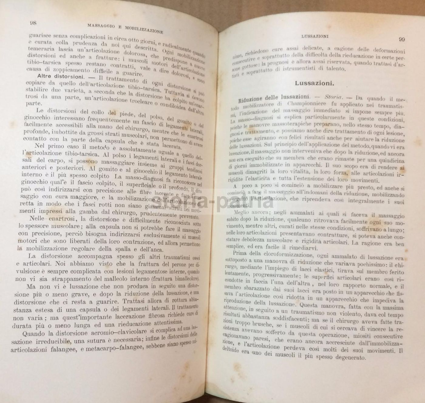 Fisioterapia, Chinesiterapia, Massaggio. Vallardi, 1912. Illustrato