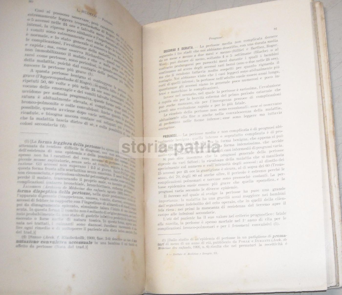 Trattato Influenza, Pertosse, Orecchioni, Difterite. Utet, 1907. G.B. Allaria.
