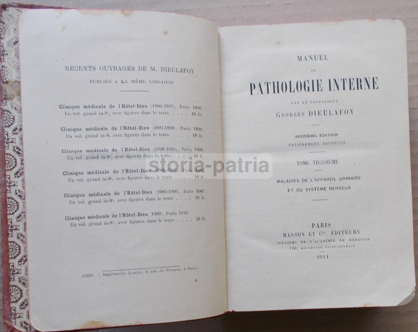 Dieulafoy, Manuel De Pathologie Interne, Urologia E Neurologia, 1911