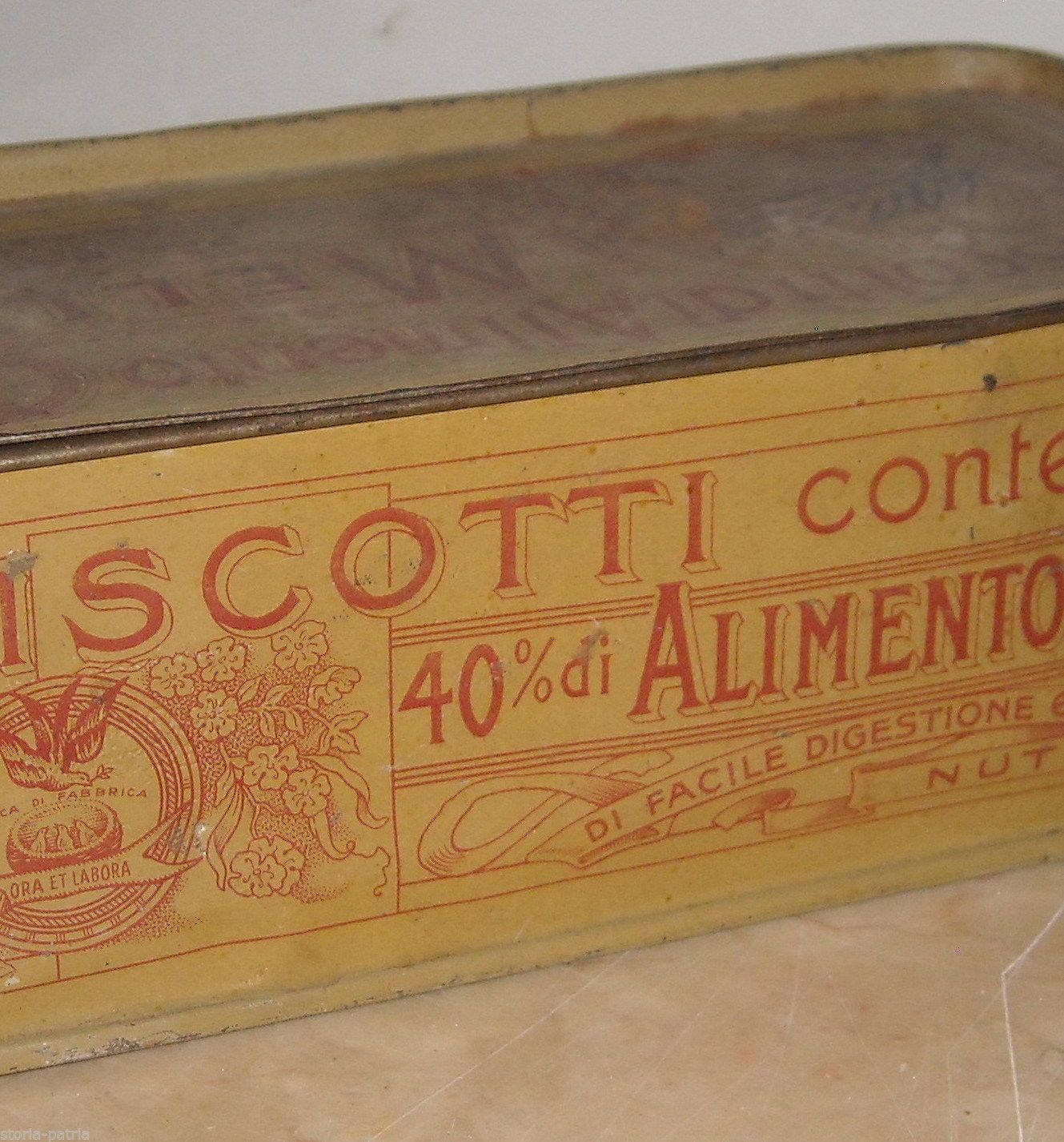 Scatola Biscotti Mellin Vintage In Latta Pubblicitaria, Anni '20 '30