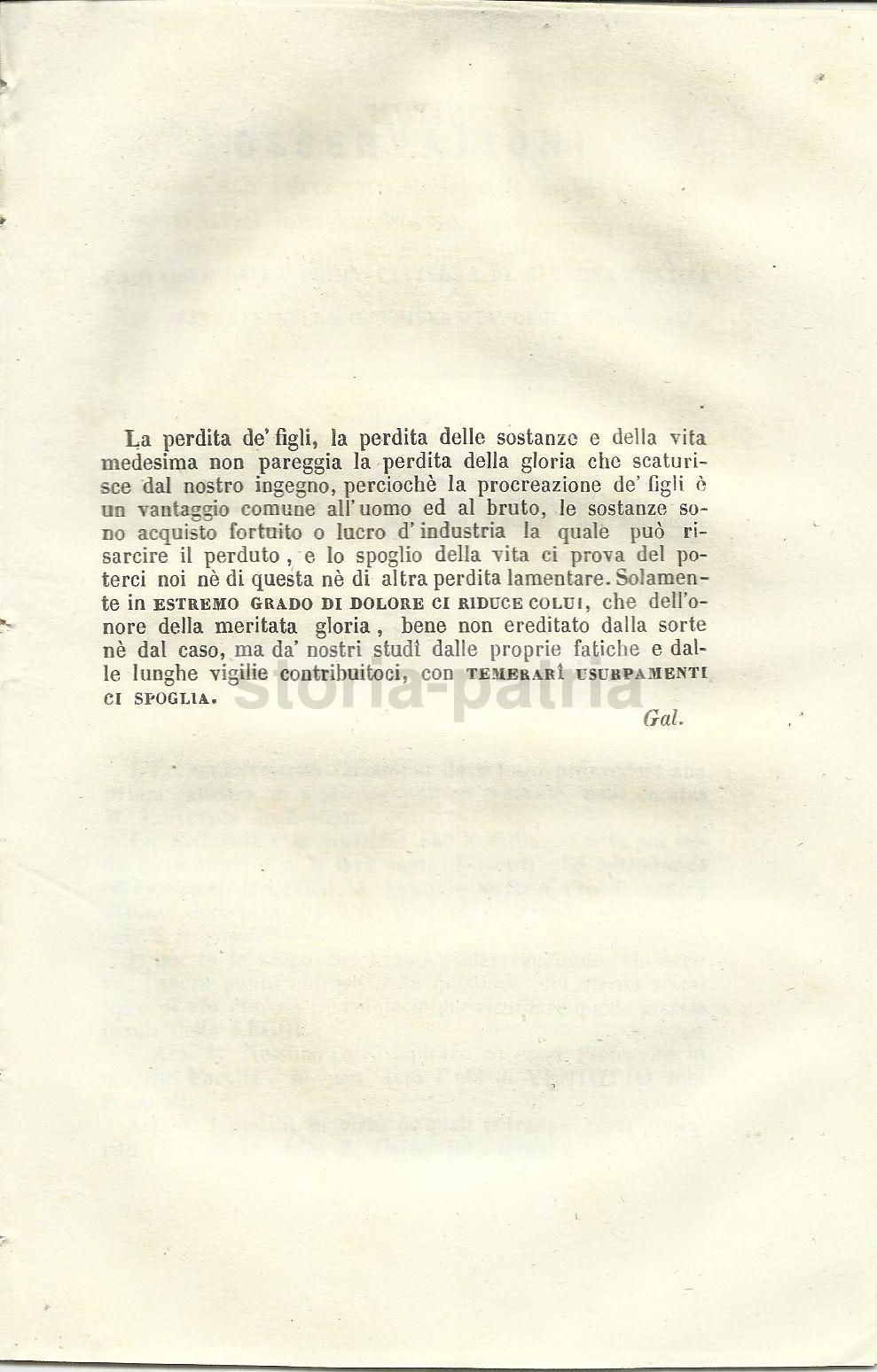 Polemica Medica Università Napoli 1849 Manfrè Capobianco Rara