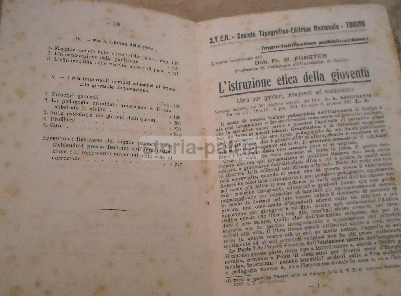 Colpa Ed Espiazione. F.W. Forster, 1912. Delinquenza Giovanile, STEN