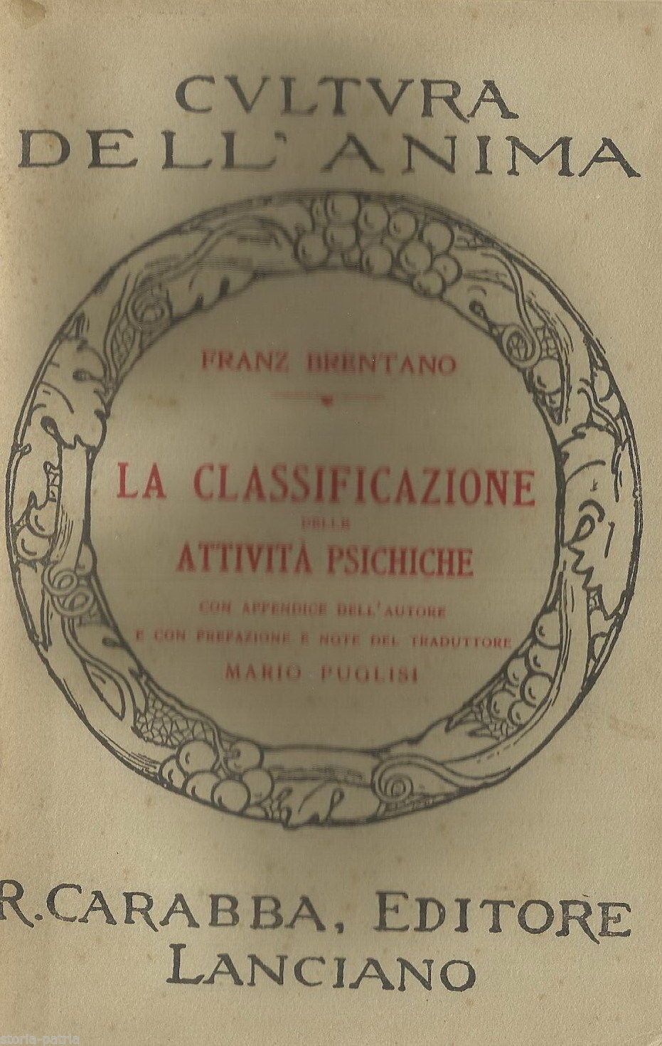 Brentano: La Classificazione Delle Attività Psichiche, Carabba, 1931