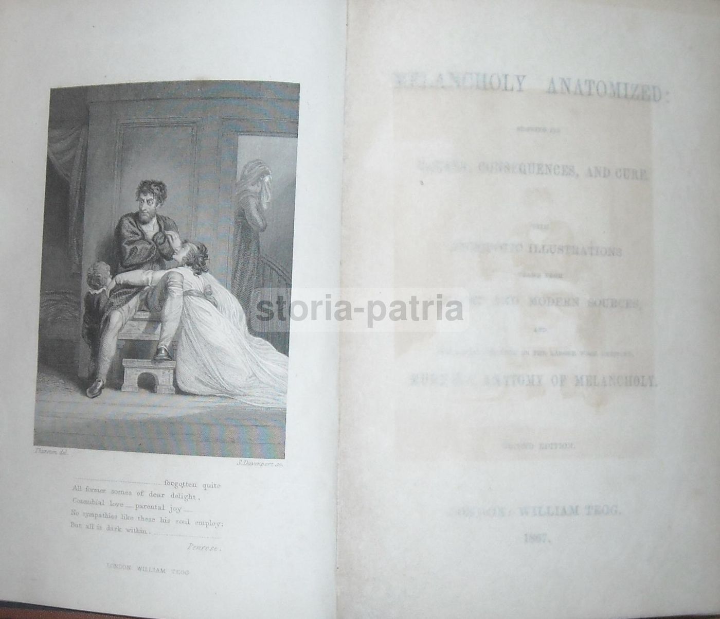 Anatomy Of Melancholy Burton 1867   Edizione Antica Di Psichiatria