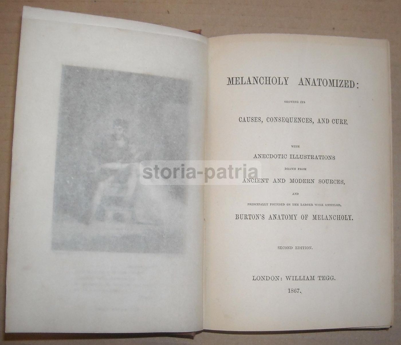 Anatomy Of Melancholy Burton 1867   Edizione Antica Di Psichiatria