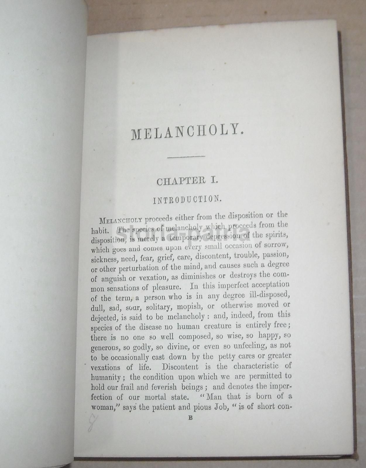 Anatomy Of Melancholy Burton 1867   Edizione Antica Di Psichiatria