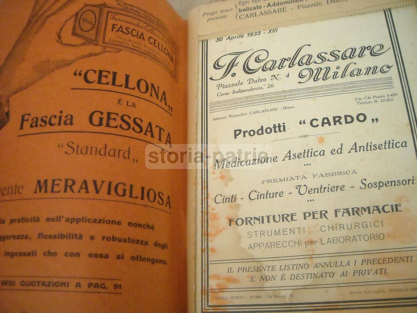 Catalogo Carlassare 1935 Attrezzature Mediche E Sanitarie Milano