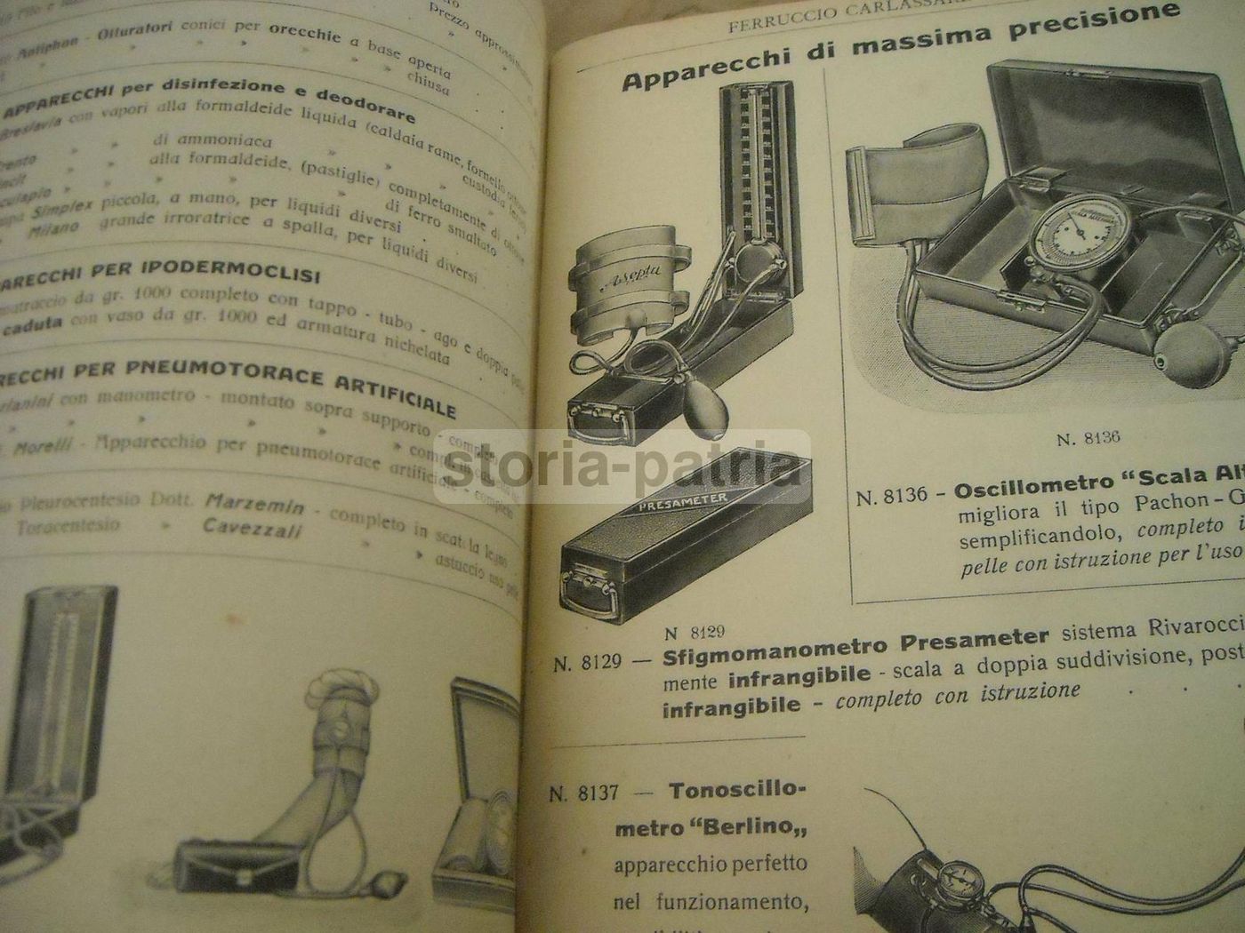 Catalogo Carlassare 1935 Attrezzature Mediche E Sanitarie Milano