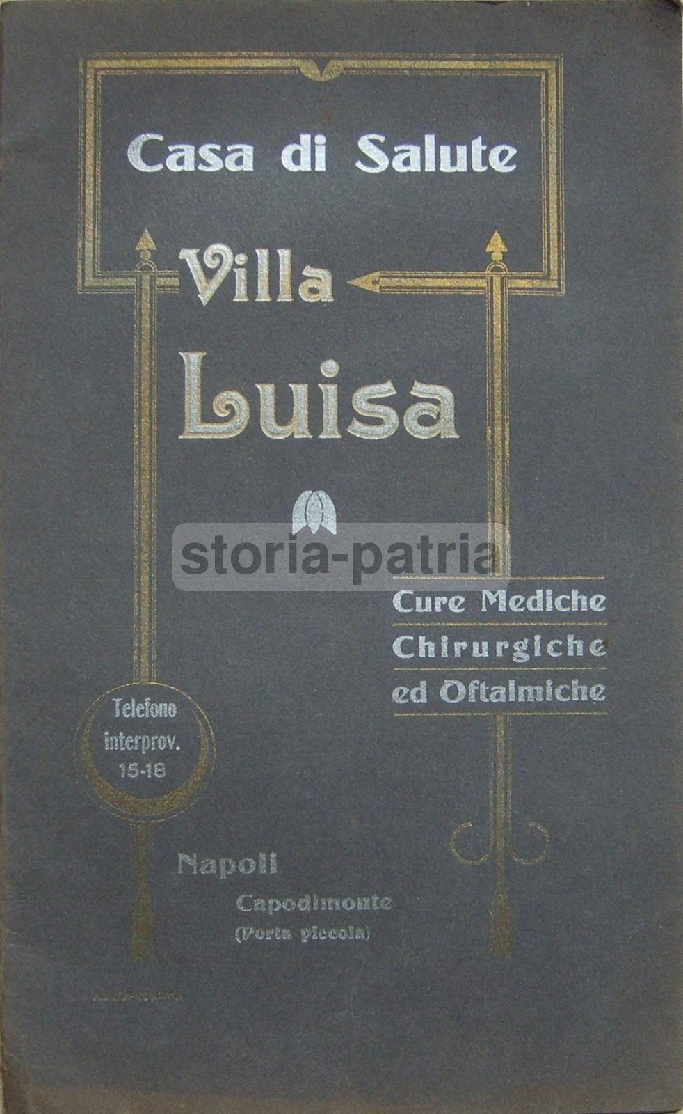 Villa Luisa Napoli Capodimonte, Opuscolo Pubblicitario, Primi Del '900