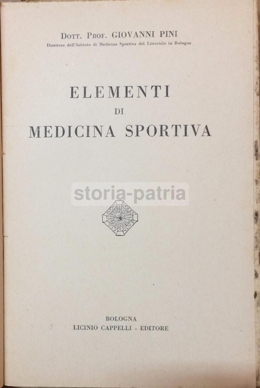 Elementi Di Medicina Sportiva, G. Pini, 1933