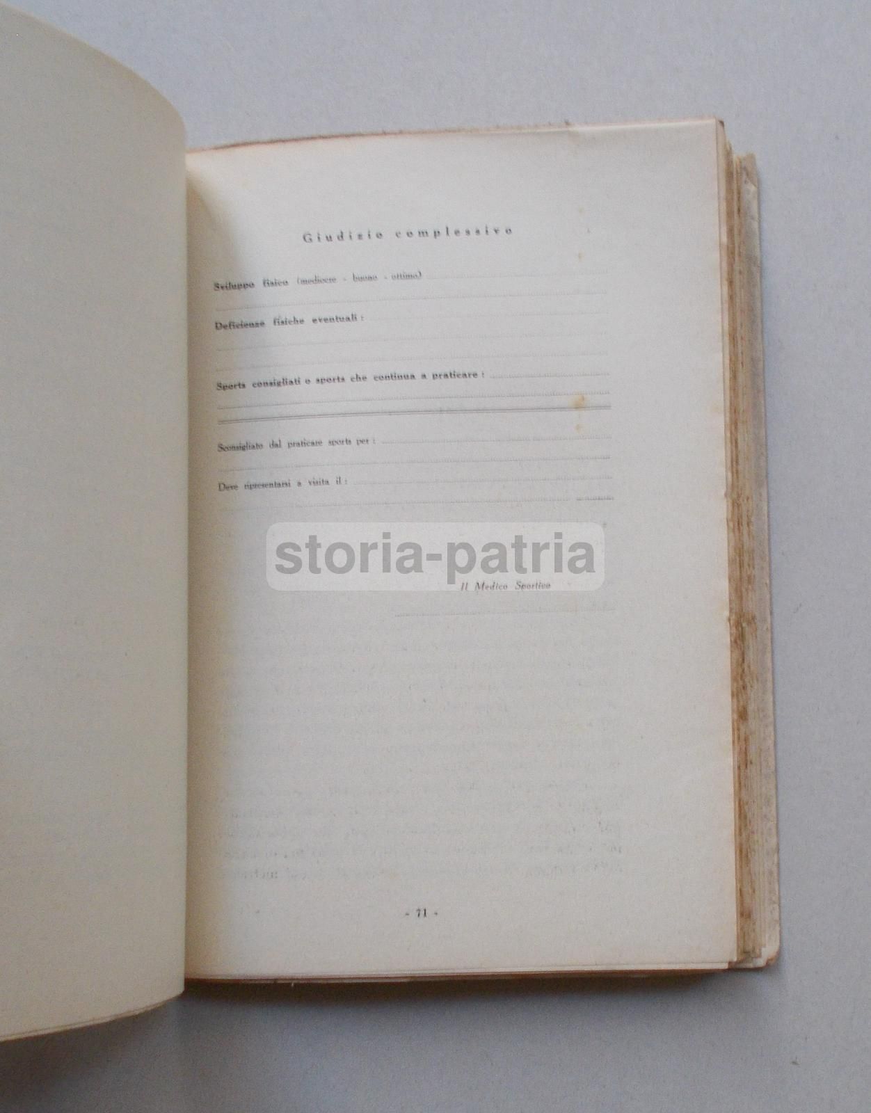 Controllo Medico Dello Sport Di Ugo Cassinis, 1934 (prima Edizione)