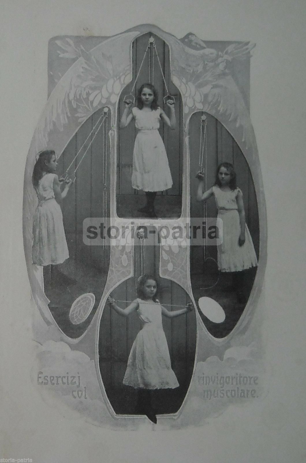 Stampa Antica Ginnastica Femminile Con Rinvigoritore, 1920