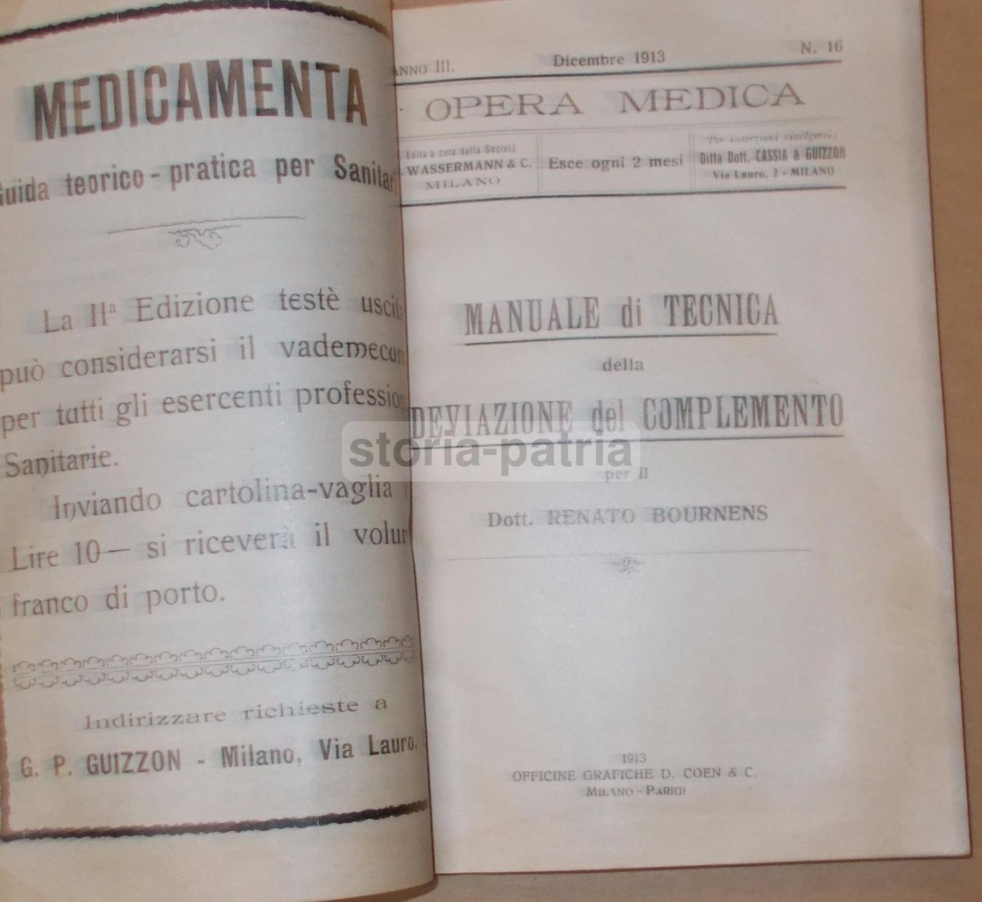 Manuale Di Tecnica Della Deviazione Del Complemento (Bournens, 1913)
