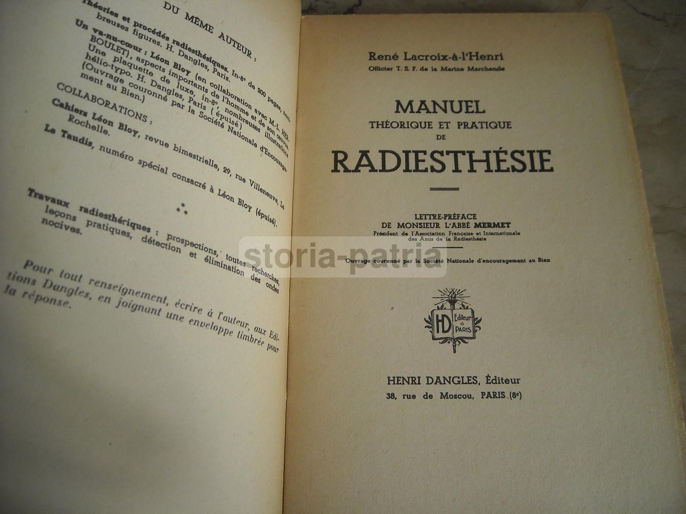 Manuel De Radiesthésie Lacroix 1935   Manuale Di Radiestesia E Pendolo