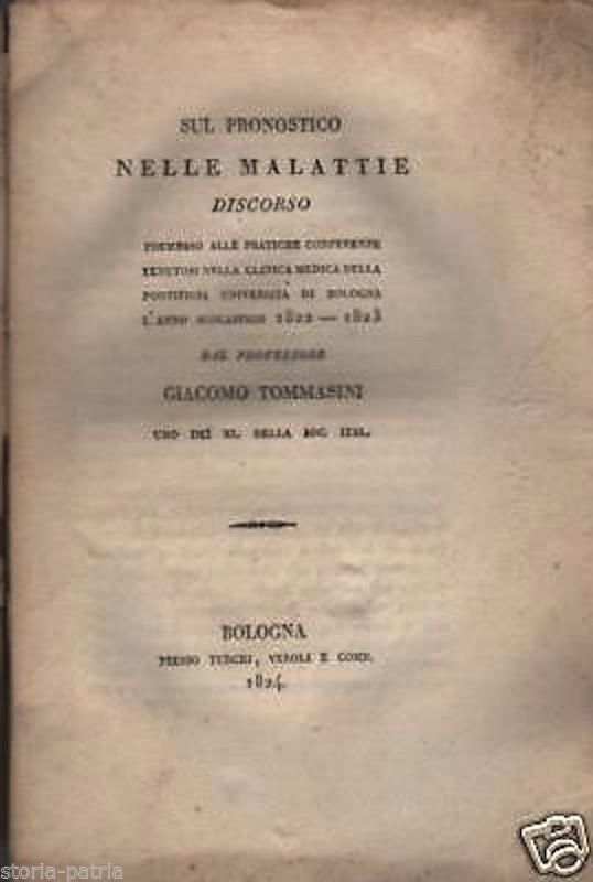 Giacomo Tommasini, Sul Pronostico Nelle Malattie, Bologna, 1824