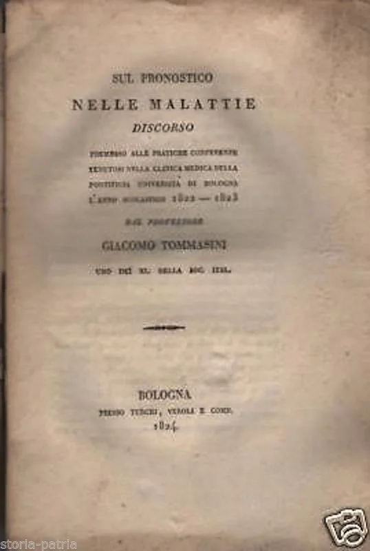 Giacomo Tommasini, On Prognosis in Diseases, Bologna, 1824