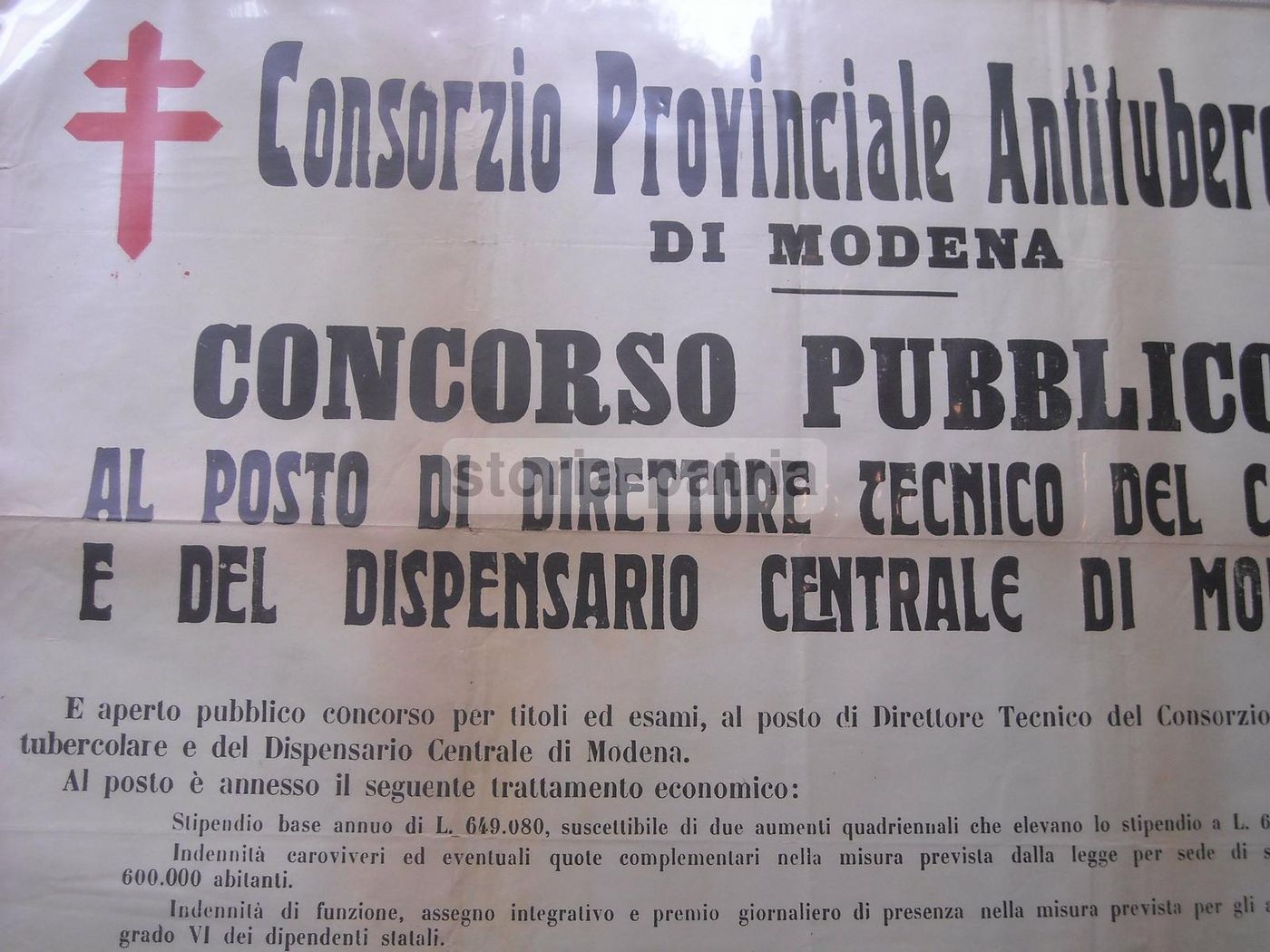 Manifesto Consorzio Antitubercolare Modena 1955 Concorso Medico