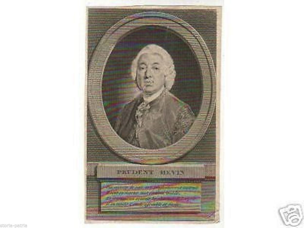 Ritratto Antico Di Prudent Hévin, Urologo. Incisione Originale, XVIII XIX Secolo