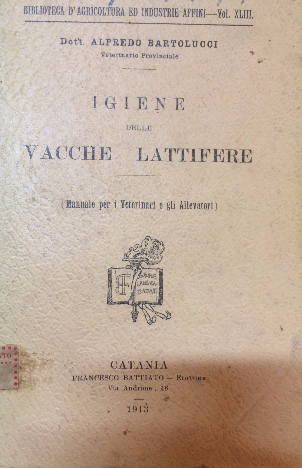 Igiene Delle Vacche Lattifere Alfredo Bartolucci, 1913