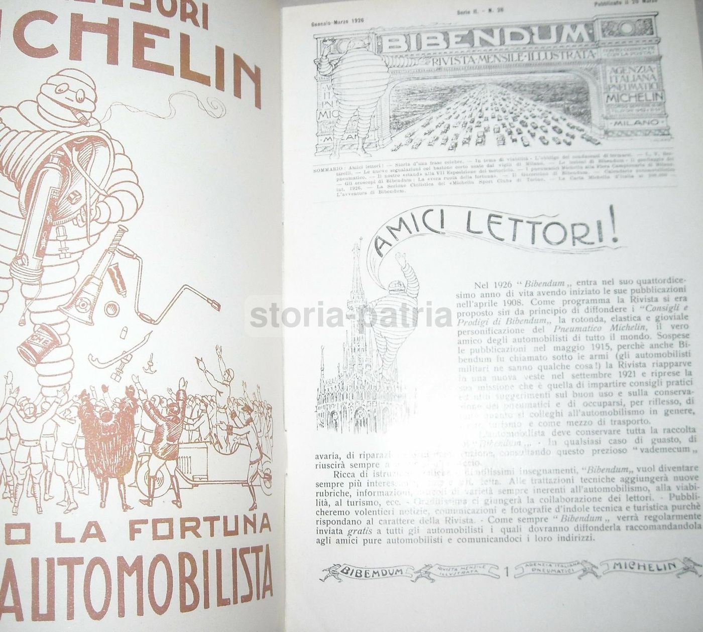 Bibendum: Rivista Michelin, Milano, Gennaio Marzo 1926