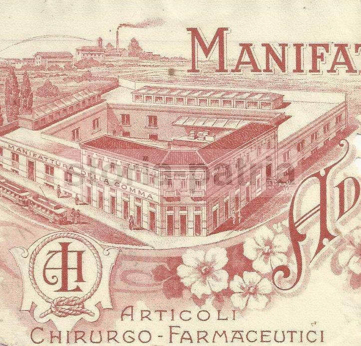Carta Intestata Stabilimento Luraschi Milano 1920 Gomma Medicale