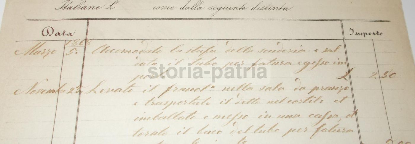 Ricevuta Artigiano Fumista Porta E Galeazzo, Milano 1869