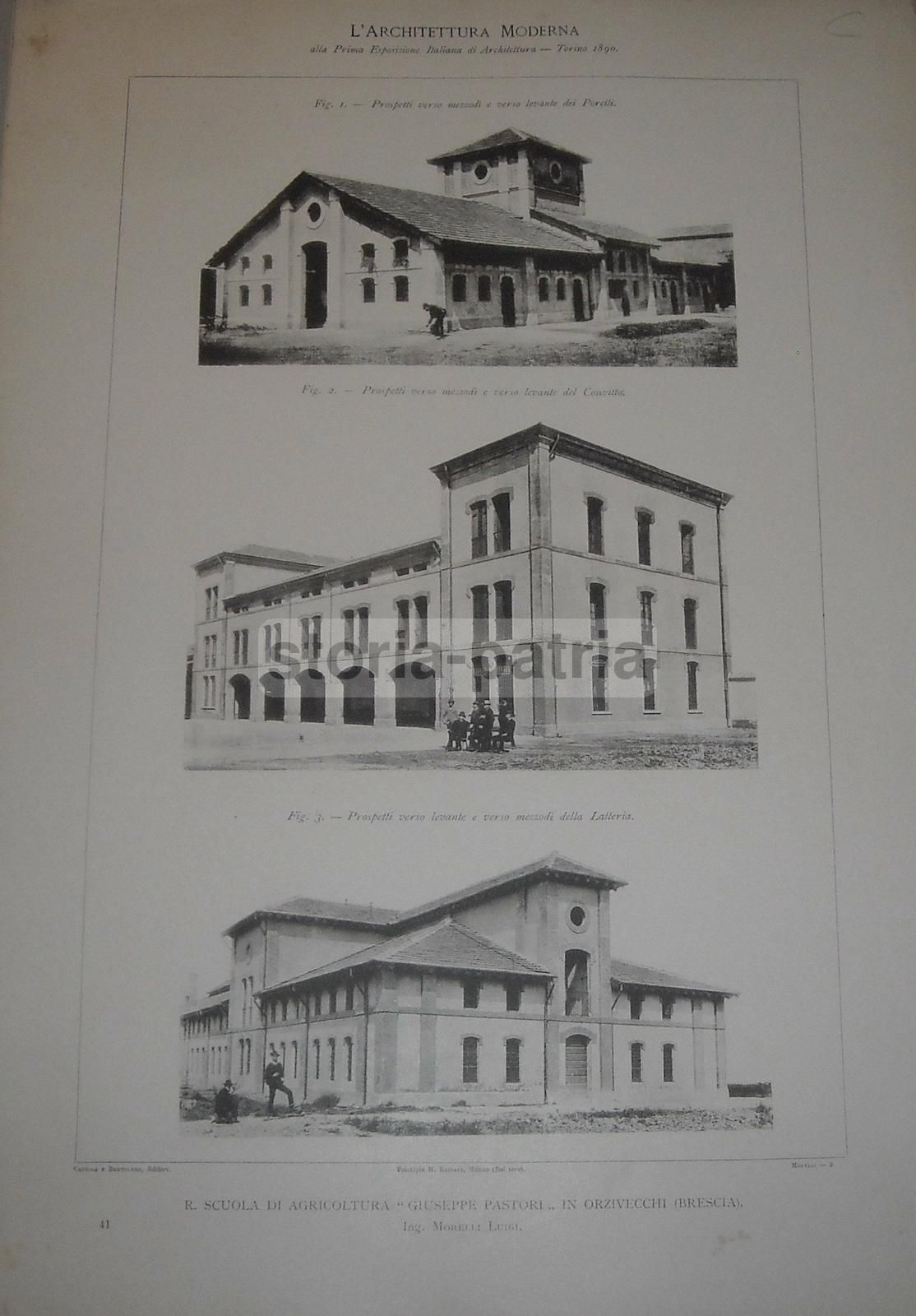 Scuola Di Agricoltura Di Orzivecchi, Brescia: Progetto Di Luigi Morelli, 1890